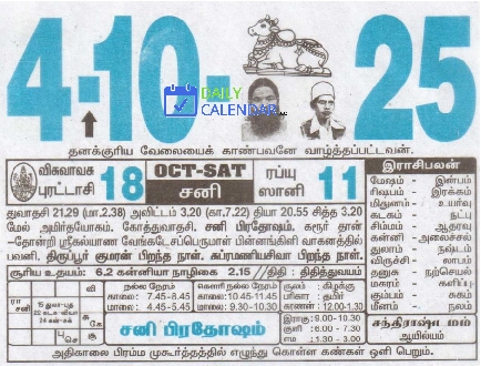 Tamil Daily Calendar 04 October 2025 Tamil Daily Calendar 04 October 2025